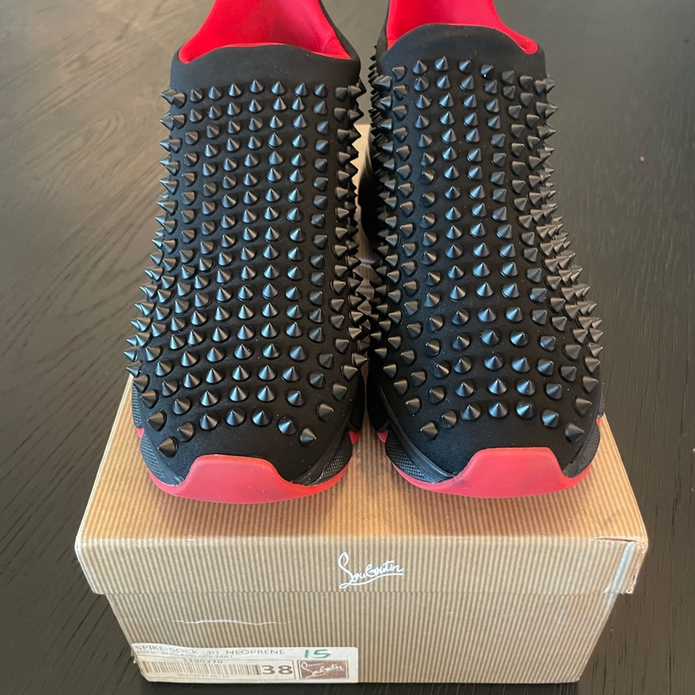 Christian Louboutin Black Neoprene Sneakers